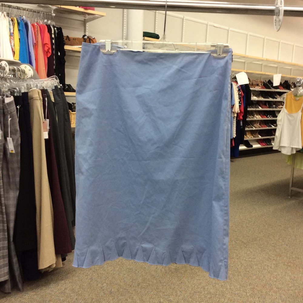 Prada light blue scalloped midi skirt